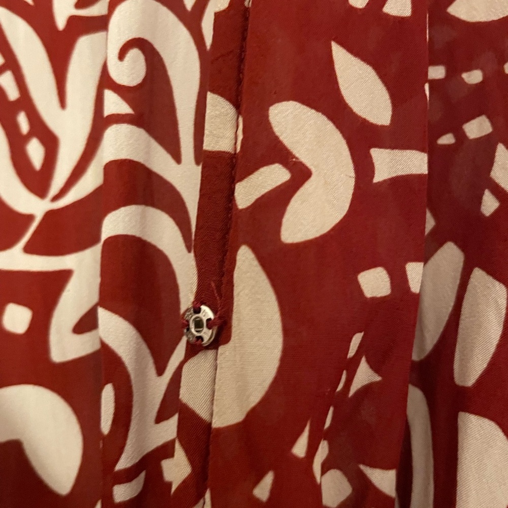 Elegant Red Patterned Wrap Dress Ba&Sh Sz S - Picture 8 of 10